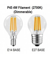 Vive P45 4W LED Filament Lamp (Ping Pong) (Dim)